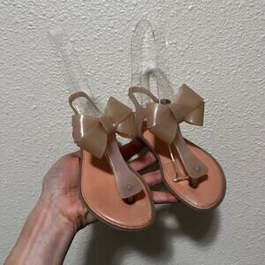 Mel designed Melissa Solar III Bow jelly sandals nude tan KIDS 11